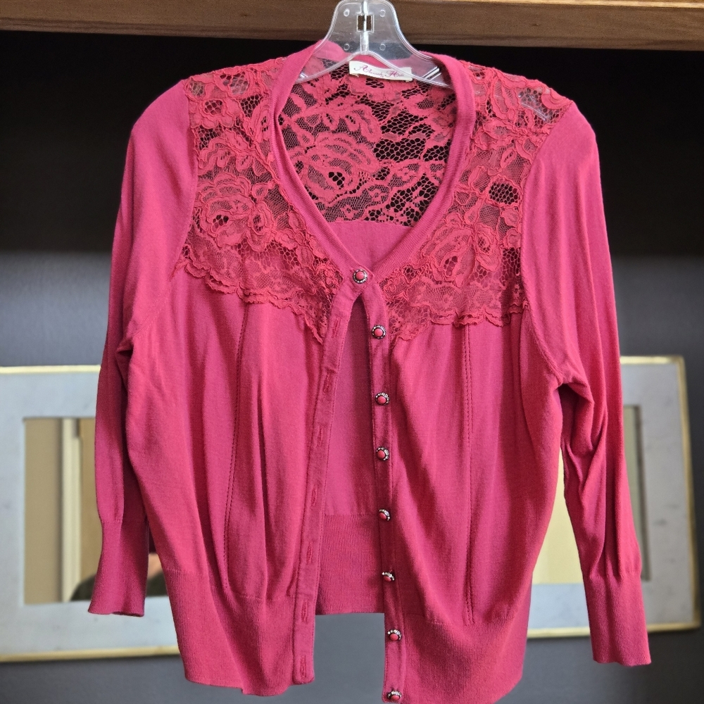 Alannah Hill Pink Lace Cardigan Size 16AU 14US